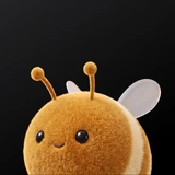The Beeside app icon: the plush bee peeking up from the bottom edge.