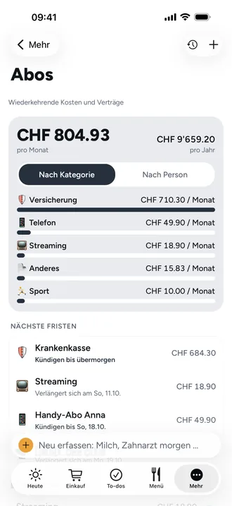 Abos mit Kündigungsfristen: Was euch jeden Monat kostet, und bis wann ihr kündigen müsst. Ohne Bankzugang.
